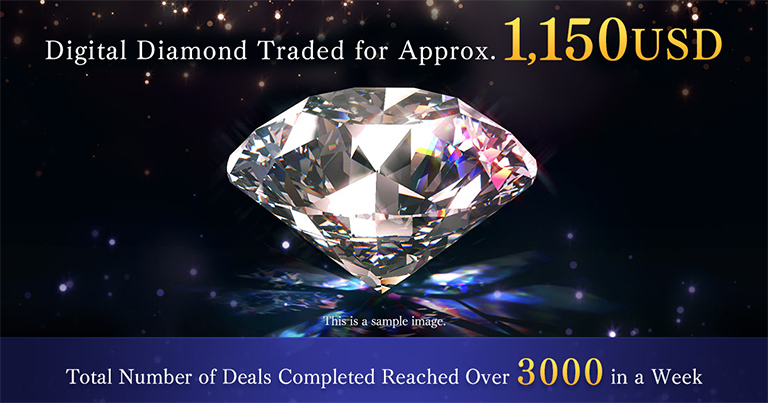 2.83 Carat Digital Diamond Mined in Brilliantcrypto Traded for Approx. $1,150 USD ～Total Number of Deals Completed Reached Over 3000 in a Week～