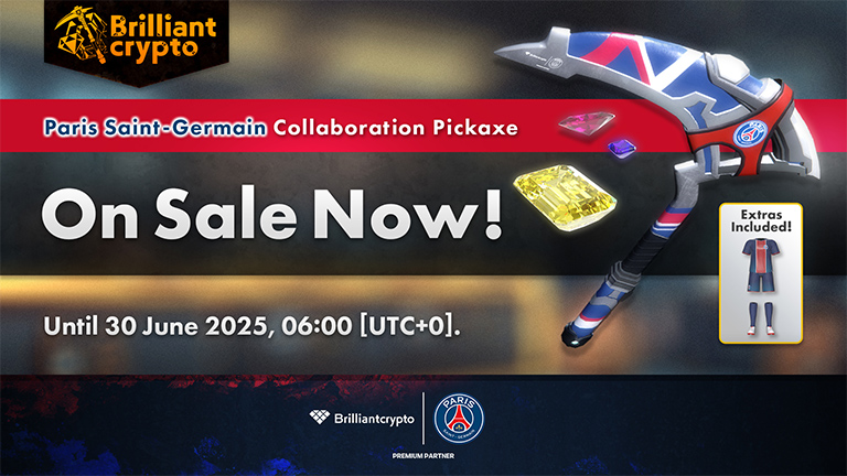 Paris Saint-Germain and Brilliantcrypto Launch a Collaboration Cobranded NFT “PSG Pickaxe” Today Special Token Giveaway Campaign Held In Celebration of Paris Saint-Germain’s successful season